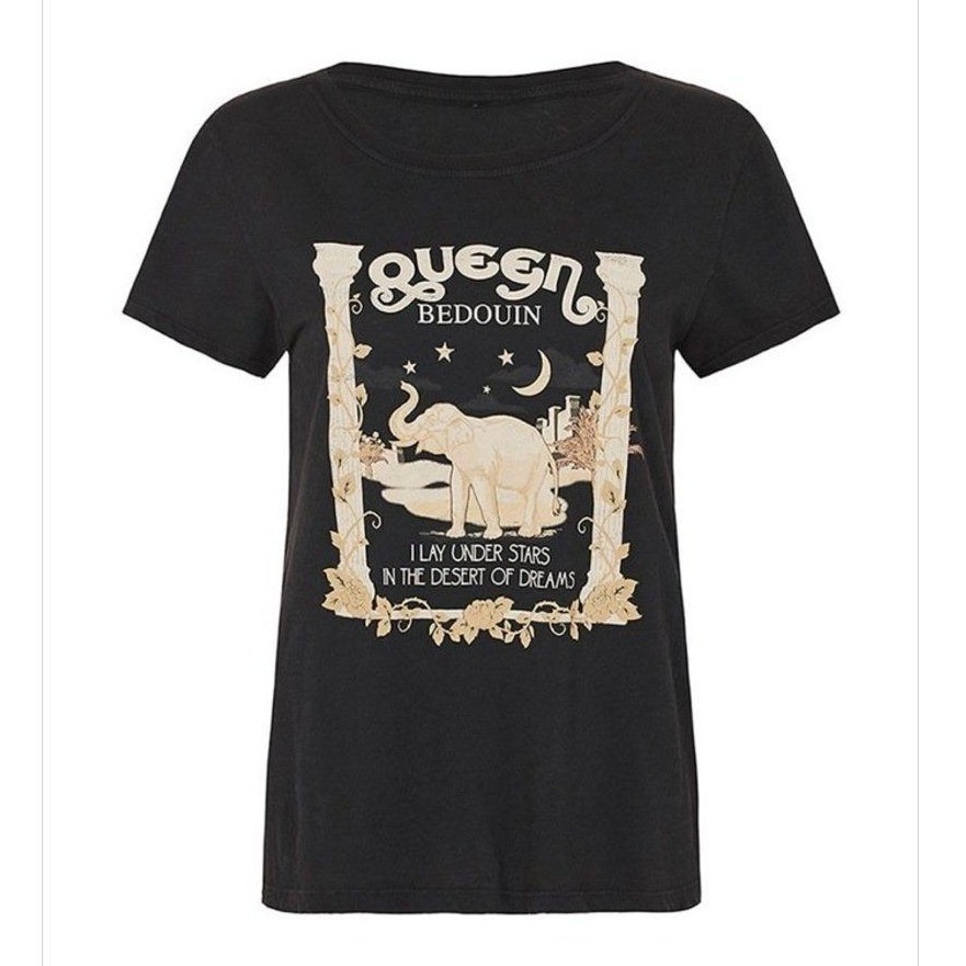 Spell & The Gypsy Collective Queen Bedouin Elephant Graphic Tee Black XL