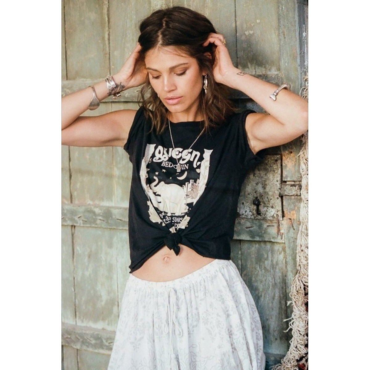 Spell & The Gypsy Collective Queen Bedouin Elephant Graphic Tee Black XL - View 3