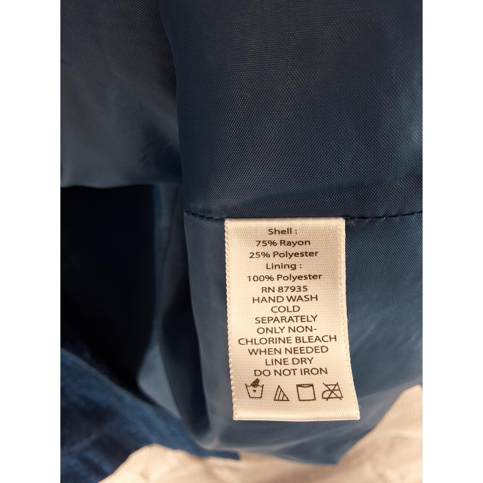 Simonton Says George Simonton Blue Crinkle Textured Blazer Jacket Size M - View 7