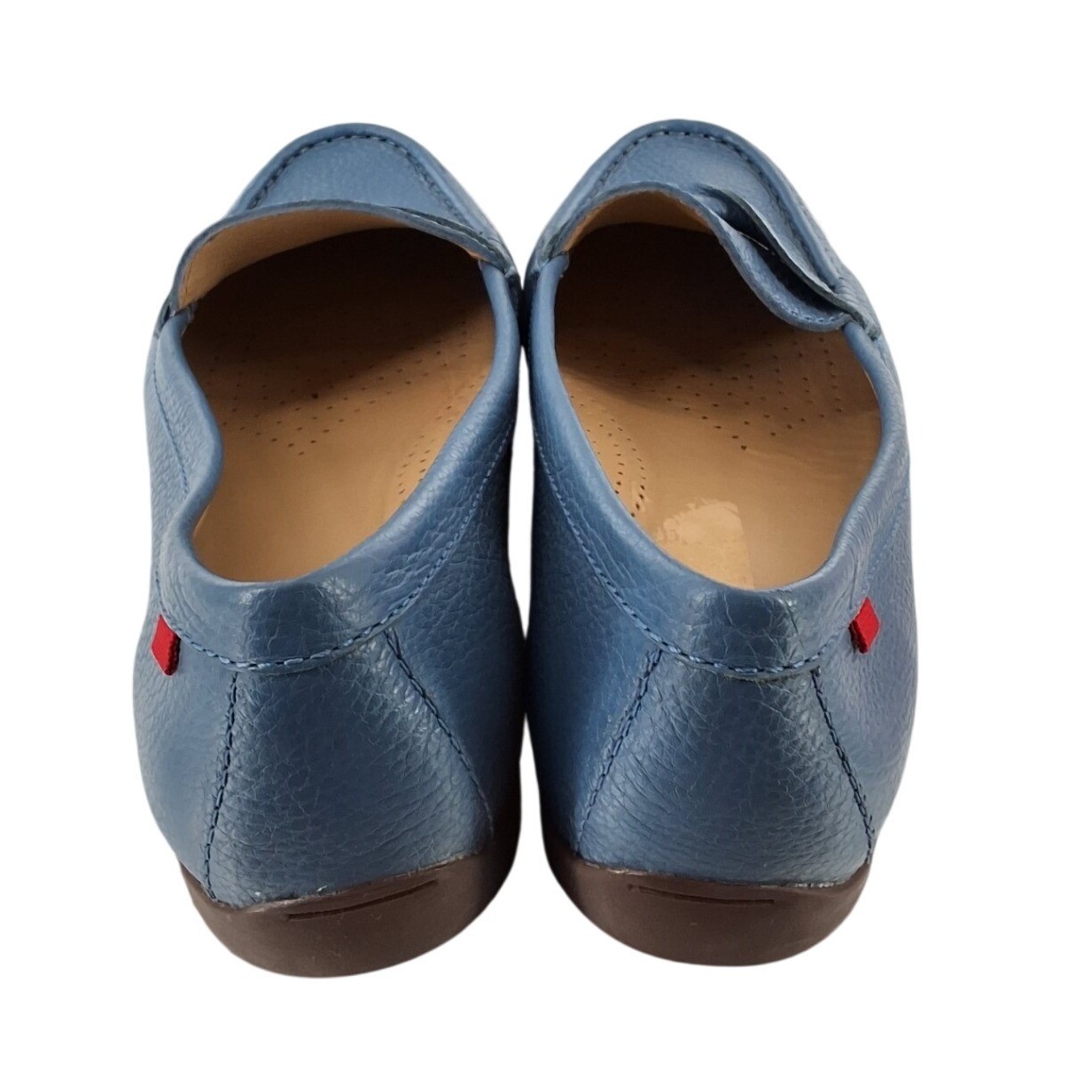 MJNY Marc Joseph New York Womens Blue Grained Leather Driver Loafers Size 10.5
