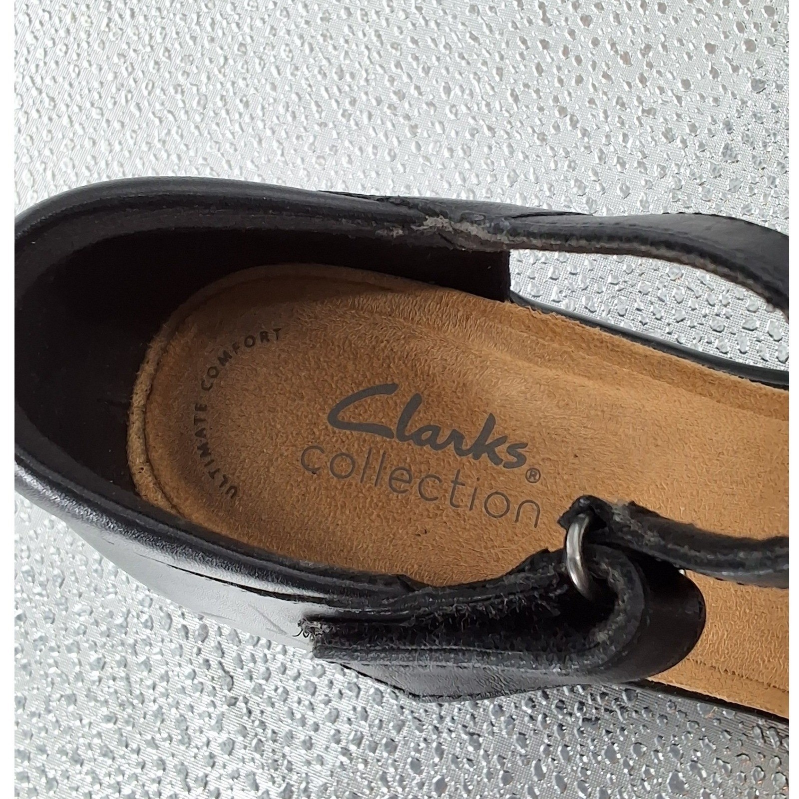 Clarks Collection Black Leather Mary Jane Pumps Block Heel Womens 9.5 US - View 8