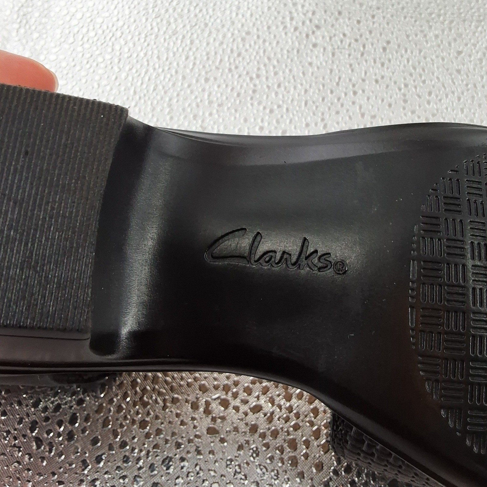 Clarks Collection Black Leather Mary Jane Pumps Block Heel Womens 9.5 US - View 9