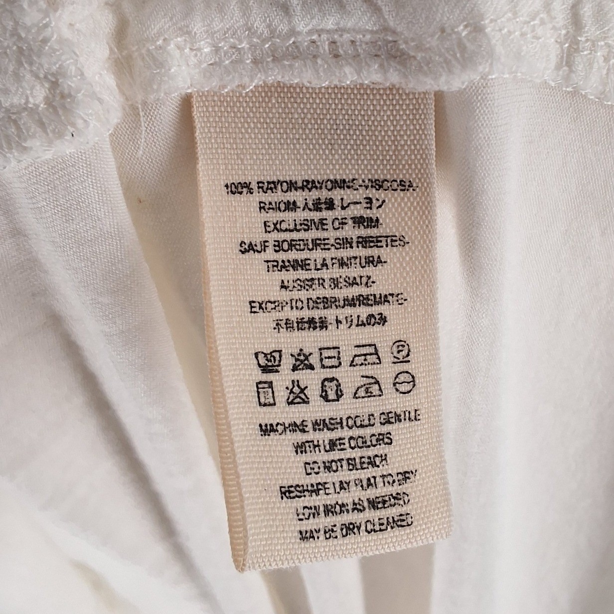Free People White Rayon Button Down Boho Shirt Long Sleeve Oversized Pockets M - View 4