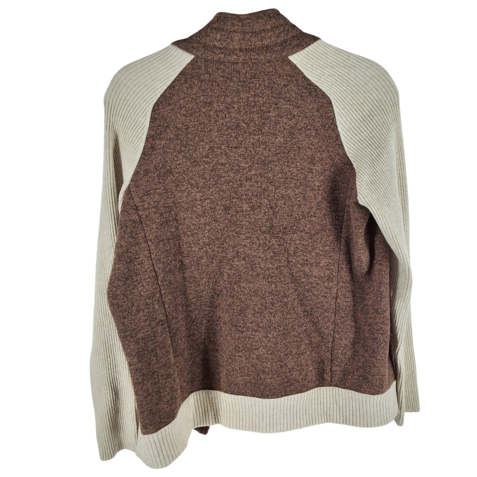 Royal Robbins Womens Small Brown Marled Fleece Full Zip Sweater Jacket