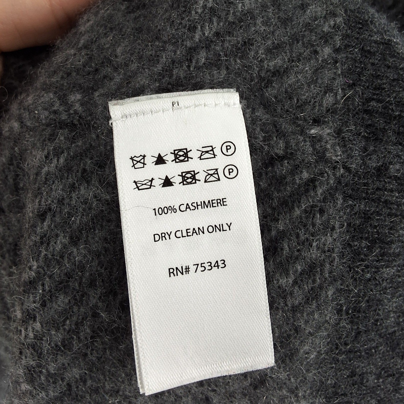 Daniel Hechter Paris Mens XL 100% Cashmere Quarter Zip Sweater Charcoal Gray - View 3