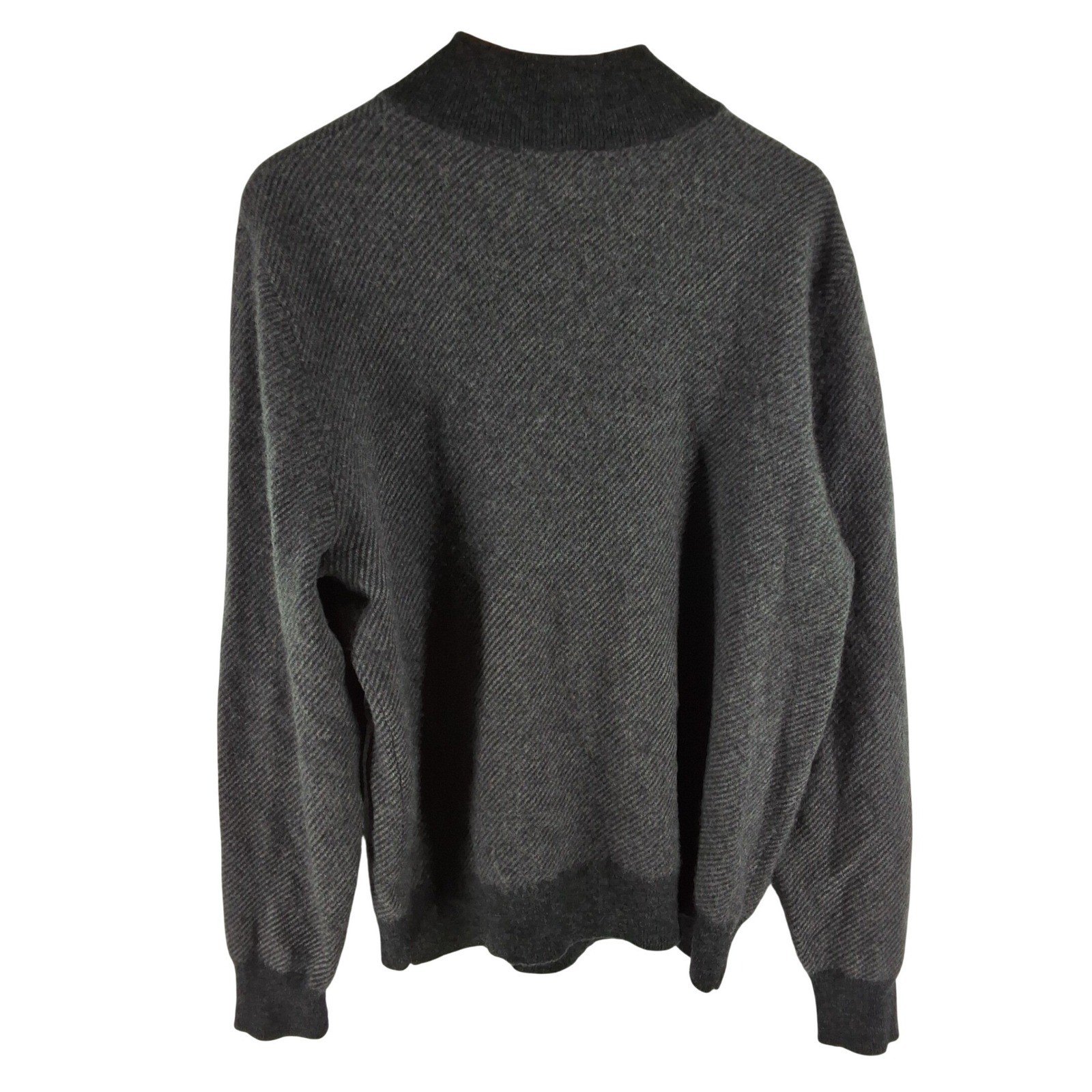 Daniel Hechter Paris Mens XL 100% Cashmere Quarter Zip Sweater Charcoal Gray - View 6