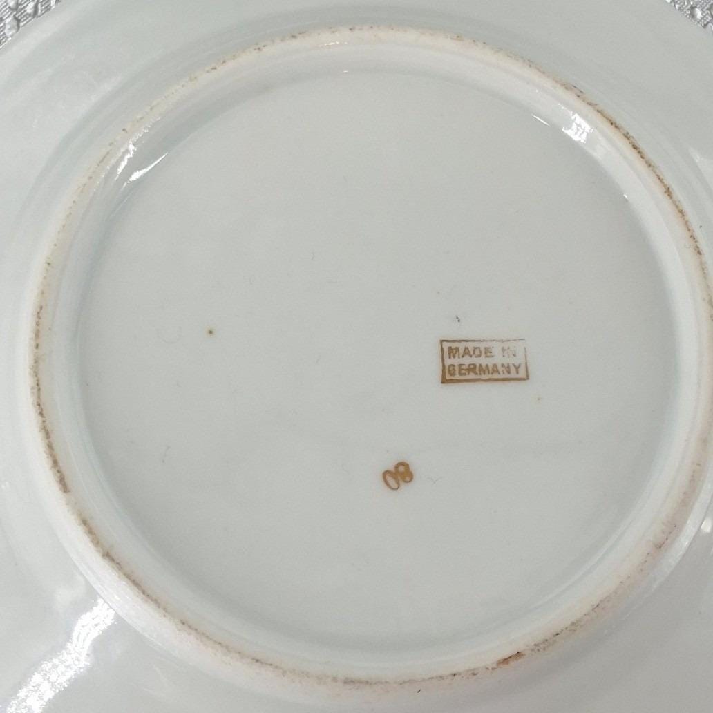8Pc German Porcelain Dessert Set Cobalt Blue Gold Fragonard Cake Plates - View 5