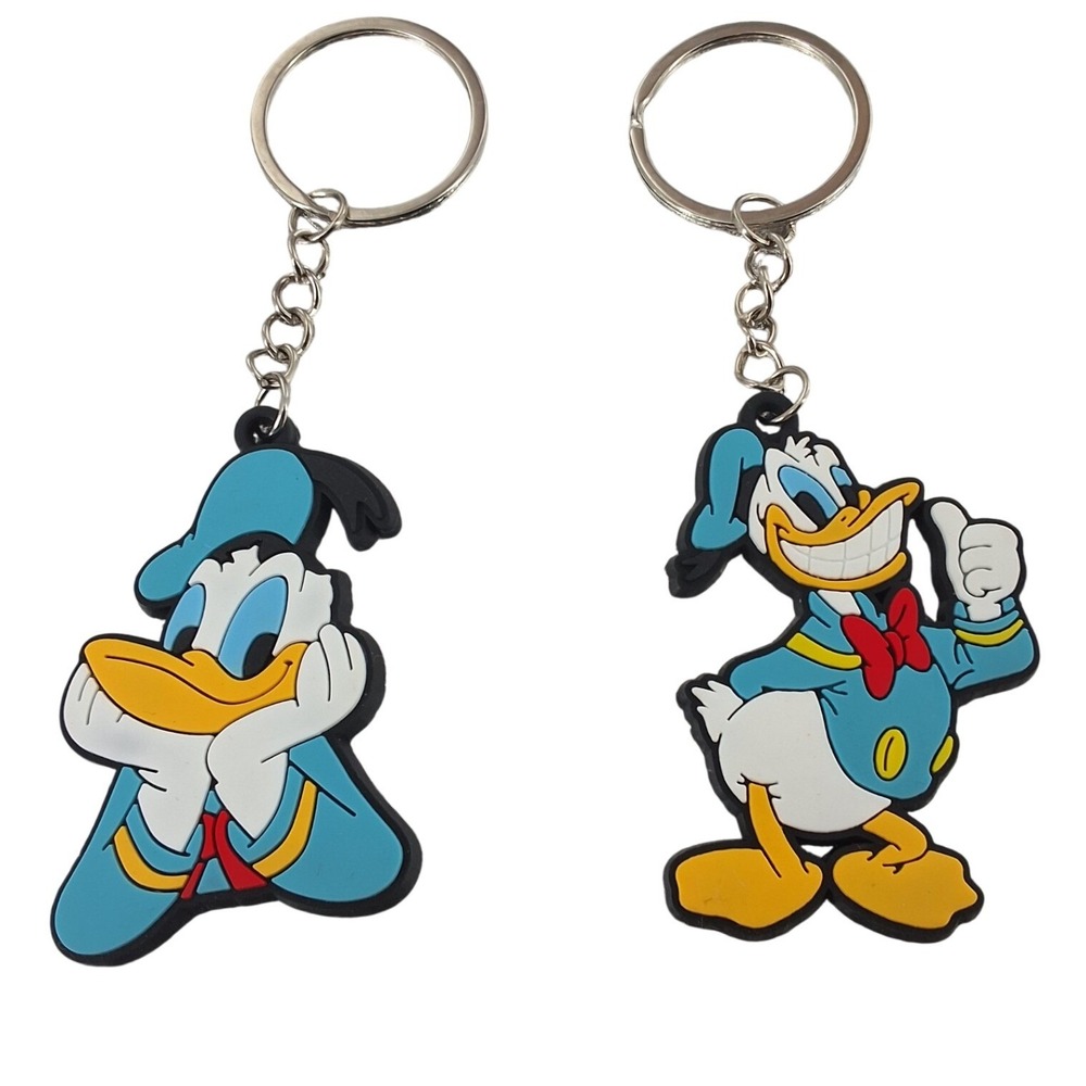 Disney Donald Duck Rubber Keychain Fob Charms | Set of 2
