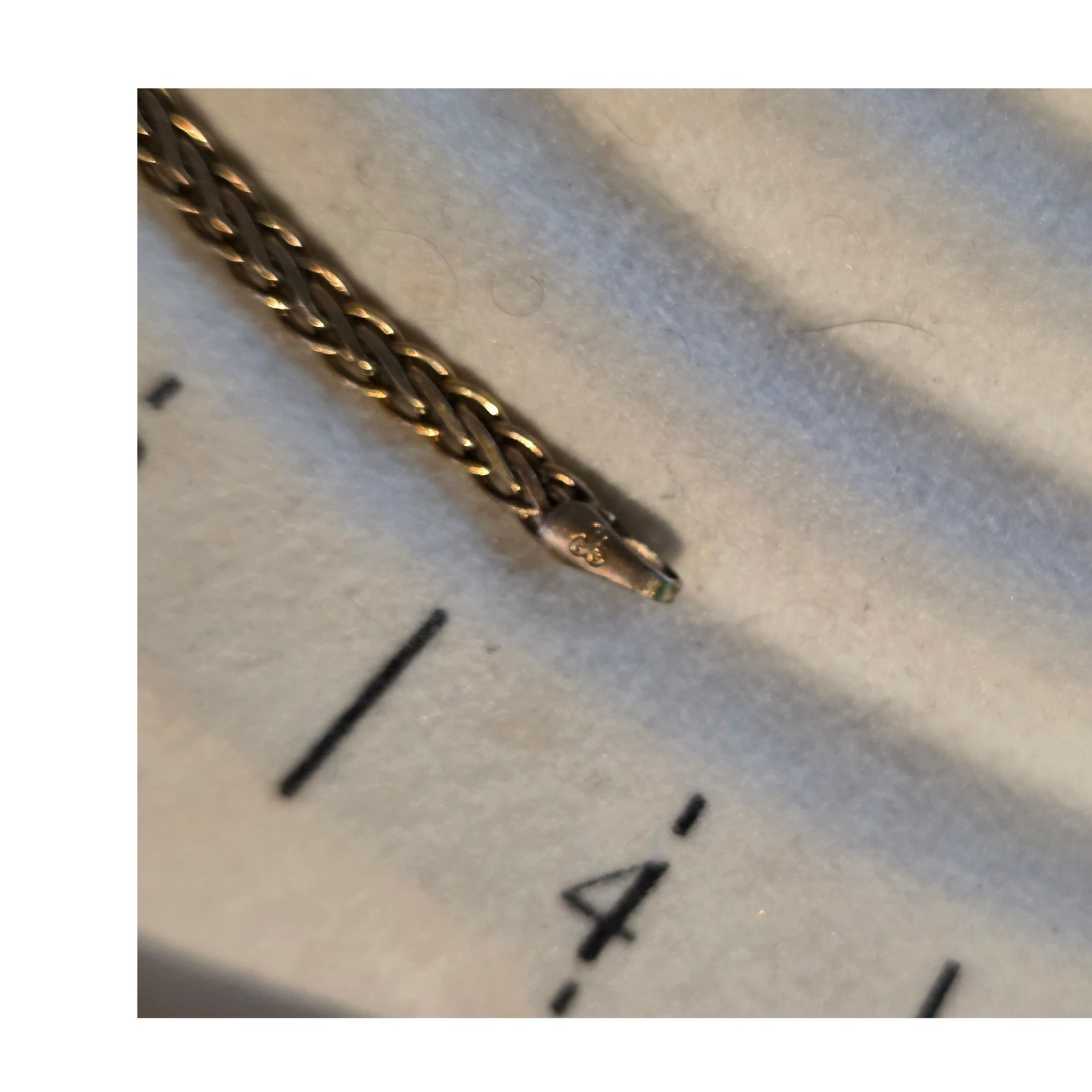 Italy 925 Sterling Silver Gold Vermeil Wheat Chain Bracelet 7" 3.2g Minimalist - View 7