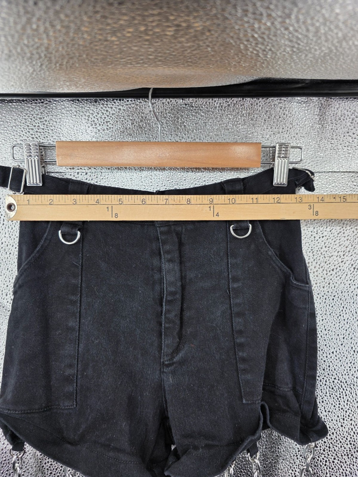 Black Chain-Linked Convertible Pants With Cargo Pockets Size XXS - View 4