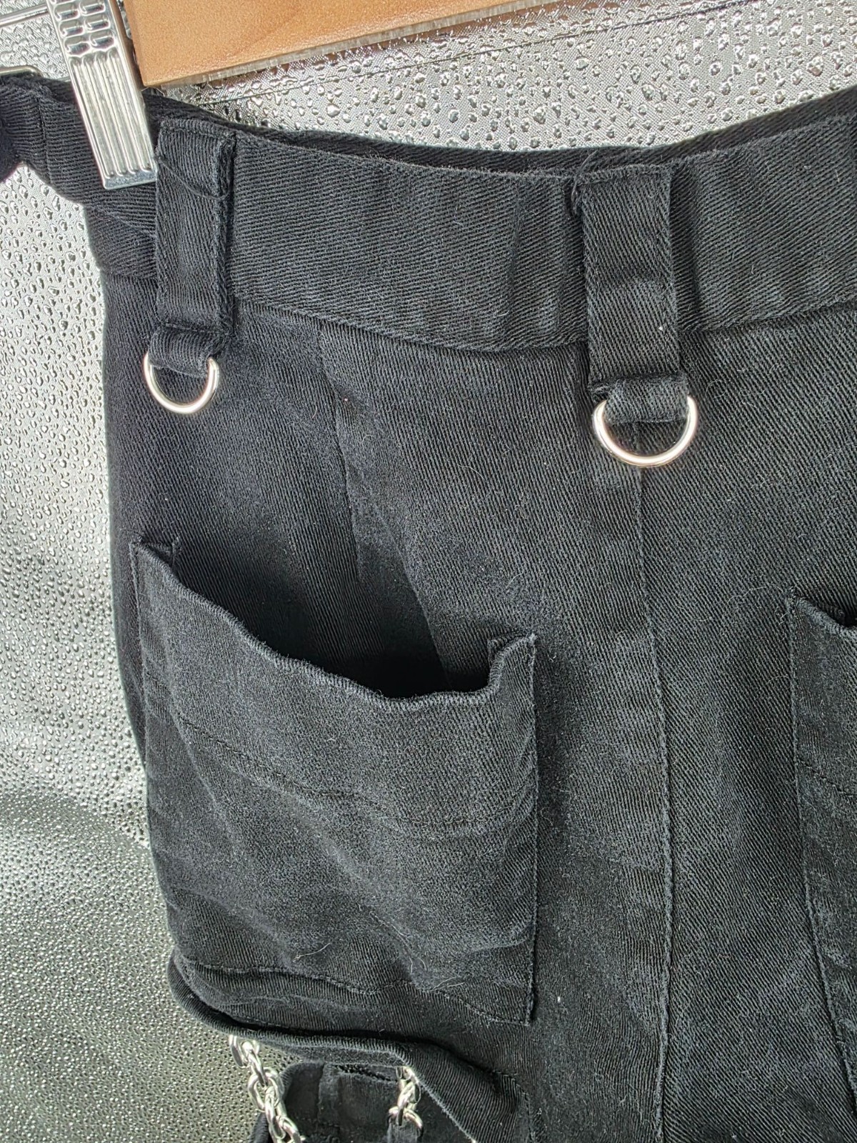 Black Chain-Linked Convertible Pants With Cargo Pockets Size XXS - View 7