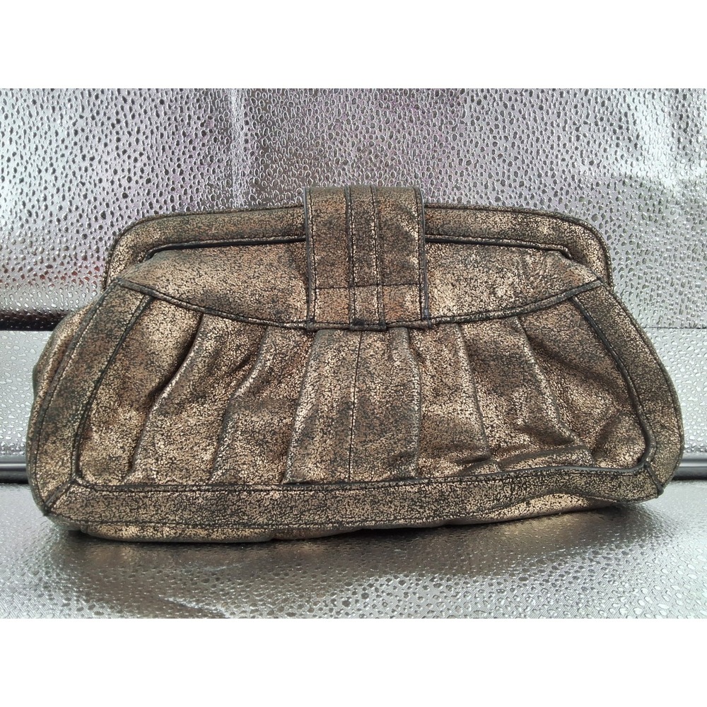Steven by Steve Madden Lady Unique Lock Clutch Bronze Metallic Crackled - View 5