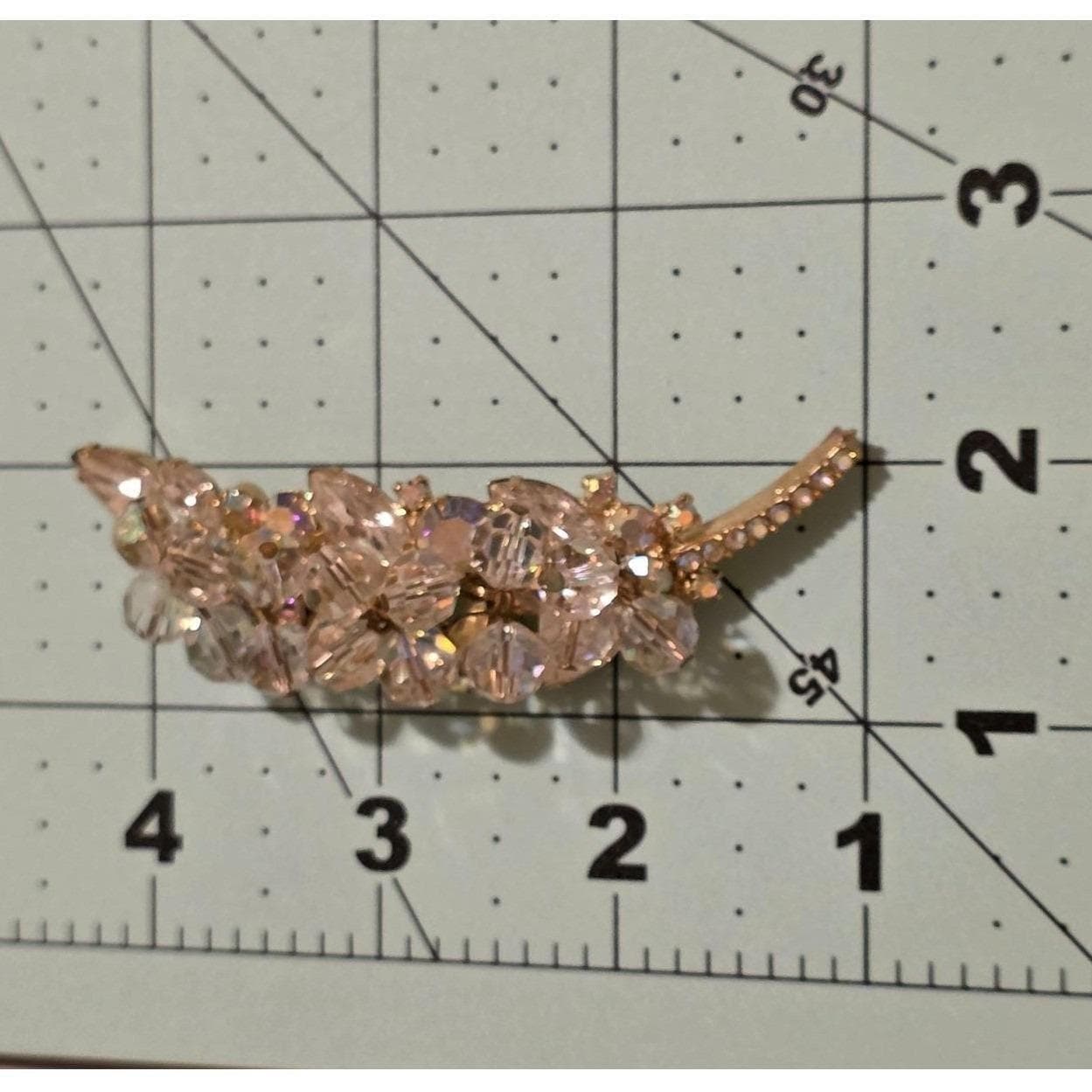 Vintage Juliana Gold Tone AB Crystal Cha-Cha Branch Brooch