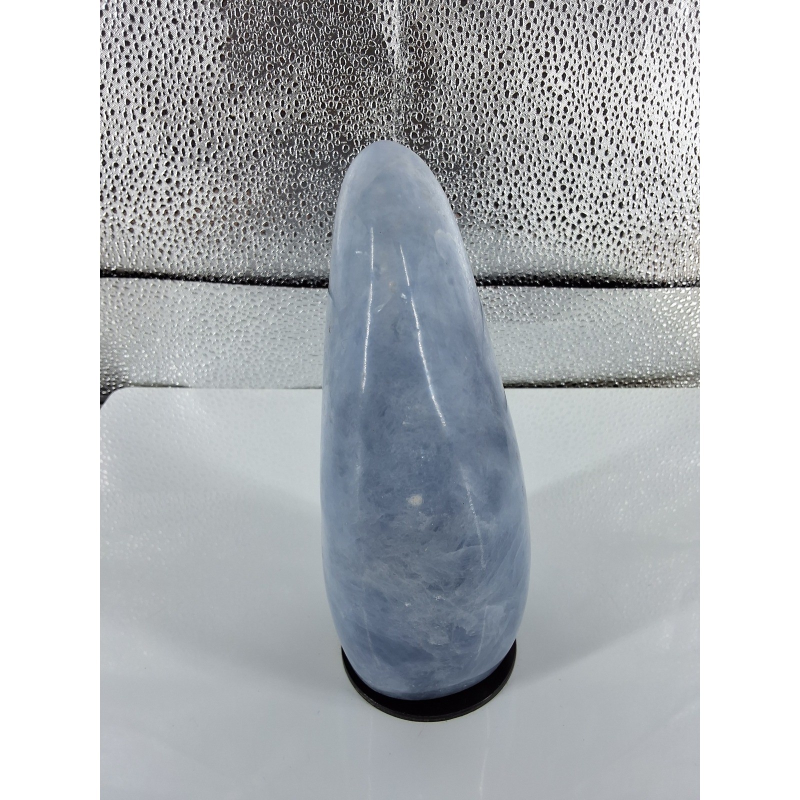 Polished Blue Calcite Freeform Crystal Specimen Large Calming Stone Decor - View 5