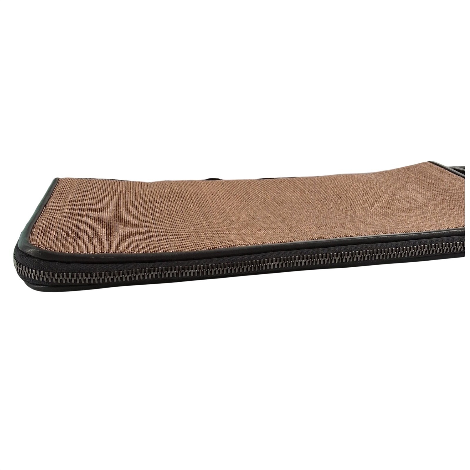 Brunello Cucinelli Woven Monili Beaded Portfolio Clutch Wristlet Brown - View 3