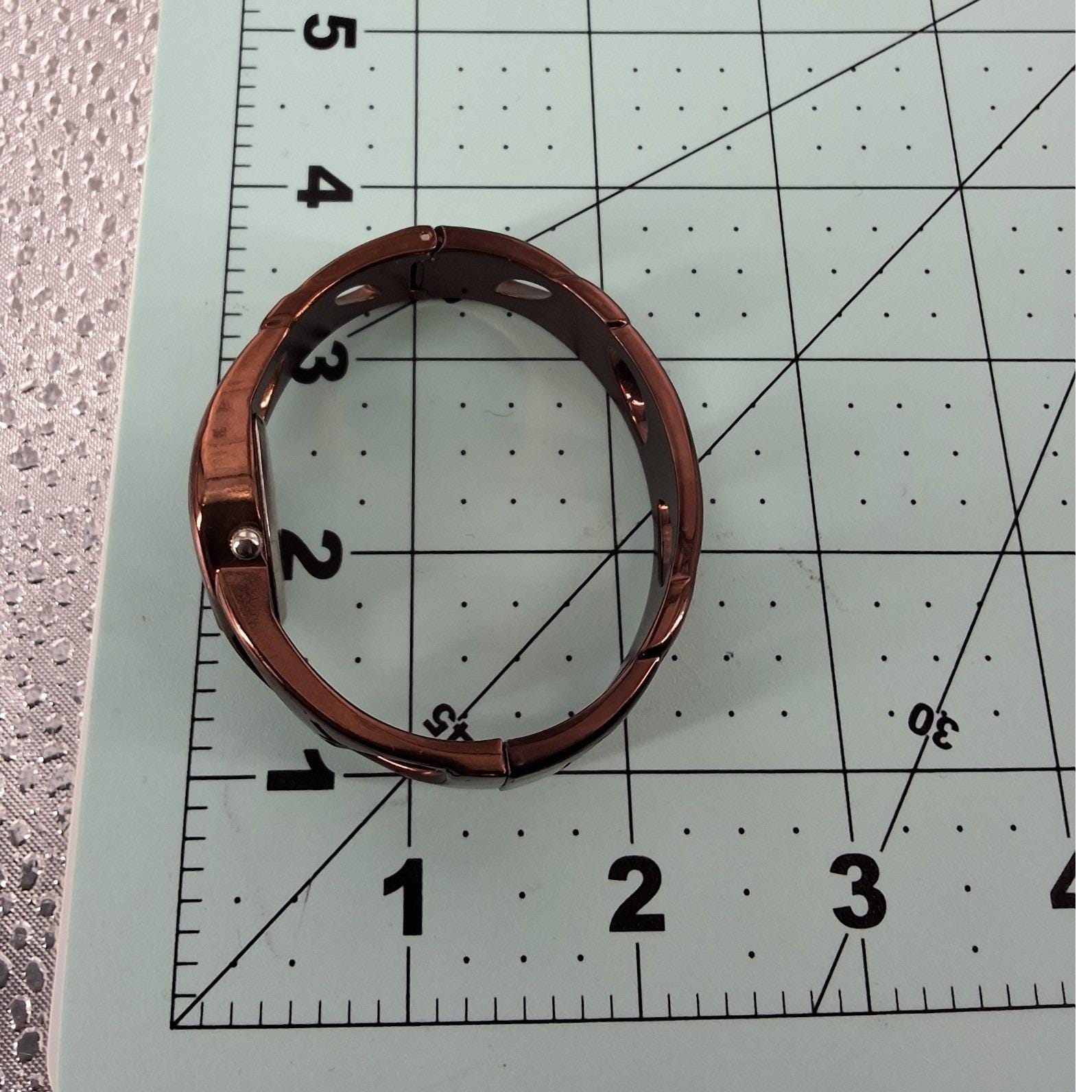 Vivani Womens Bronze Brown Cuff Bangle Watch Asymmetrical Cutout Quartz Analog - View 5