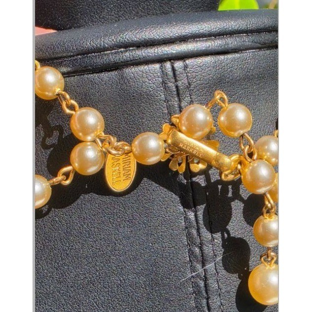 Miriam Haskell 8-Strand Pearl & Crystal Runway Statement Necklace Gold - View 6