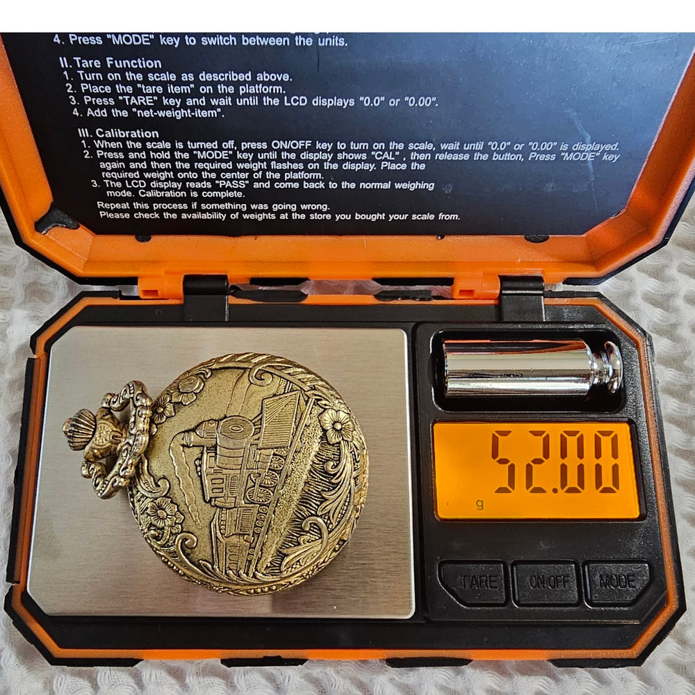 Milan Locomotive Pocket Watch Antique Gold Steam Punk Necklace Chain 52g - View 10