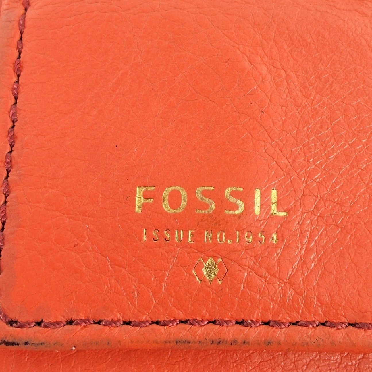 Fossil Sydney Tab Clutch Wallet Orange Leather Issue No 1954 Lavender - View 9
