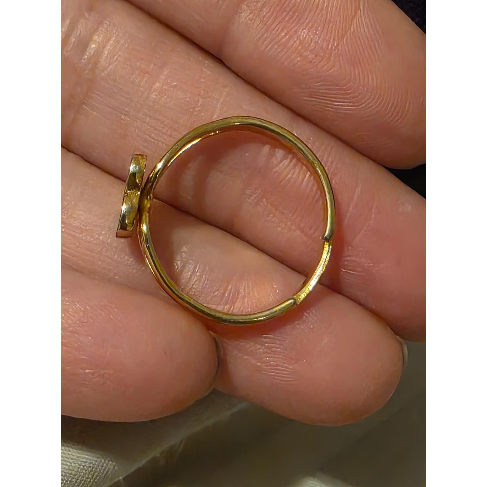 Vintage Style Gold Tone Adjustable Ring Turquoise Heart Cross Faith Jewelry - View 3