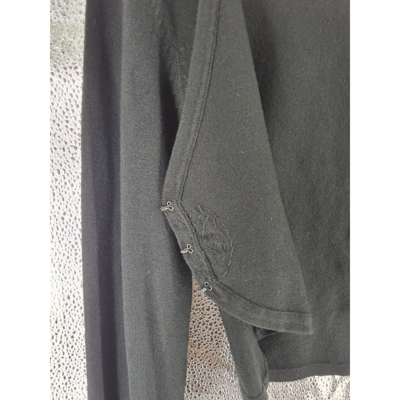 George Black Cropped Cardigan Rhinestone Medallion Bolero Shrug Sweater S - View 6