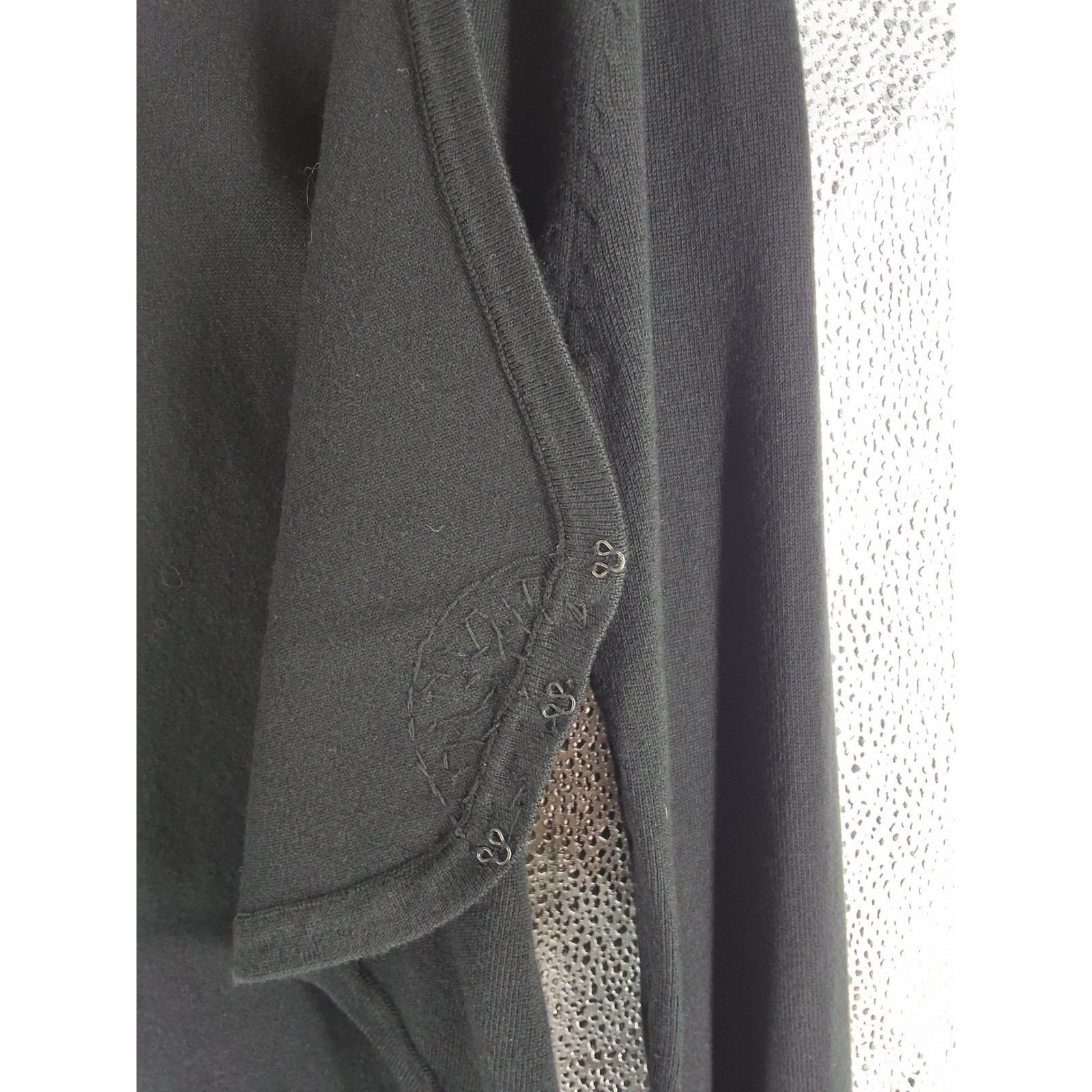 George Black Cropped Cardigan Rhinestone Medallion Bolero Shrug Sweater S - View 7