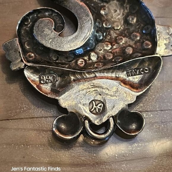 Vintage Héctor Aguilar Taxco 990 Silver Sea Creature Pendant Brooch - View 6