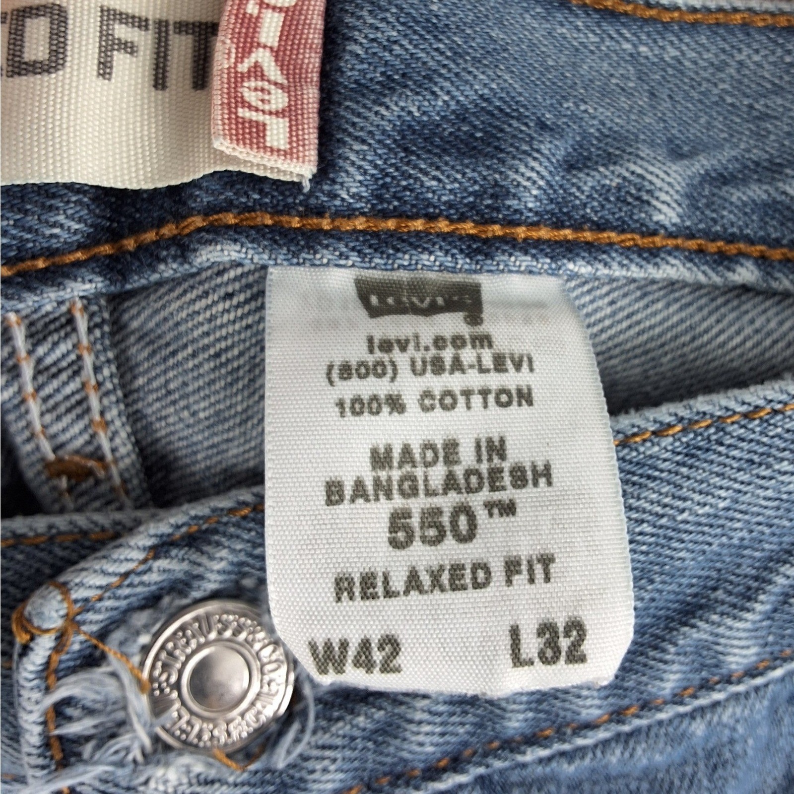 Levi's 550 Relaxed Fit Mens Blue Jeans W42 L32 Medium Wash Cotton Denim - View 4