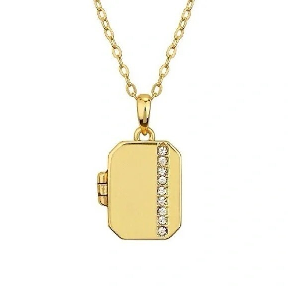 Gold Greenwich Locket Necklace With Chain New