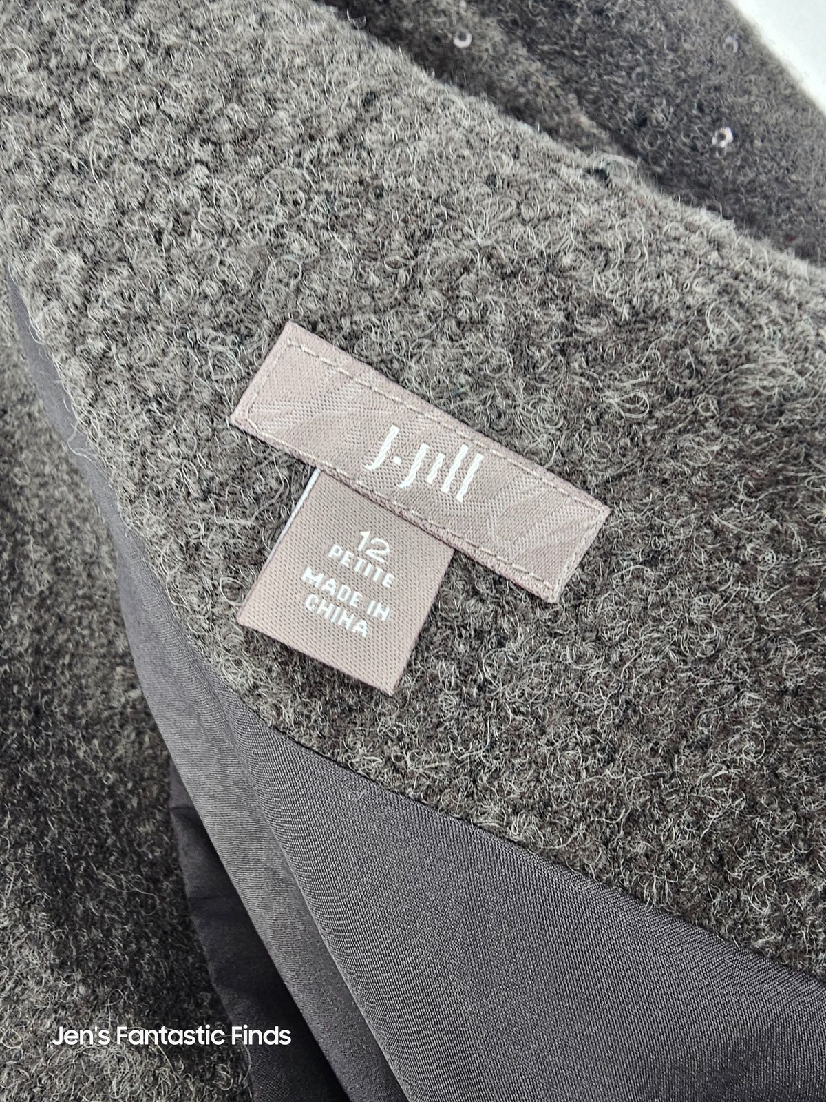 J.Jill Charcoal Sequin Wool Blend Mini Skirt 12 Petite NWOT