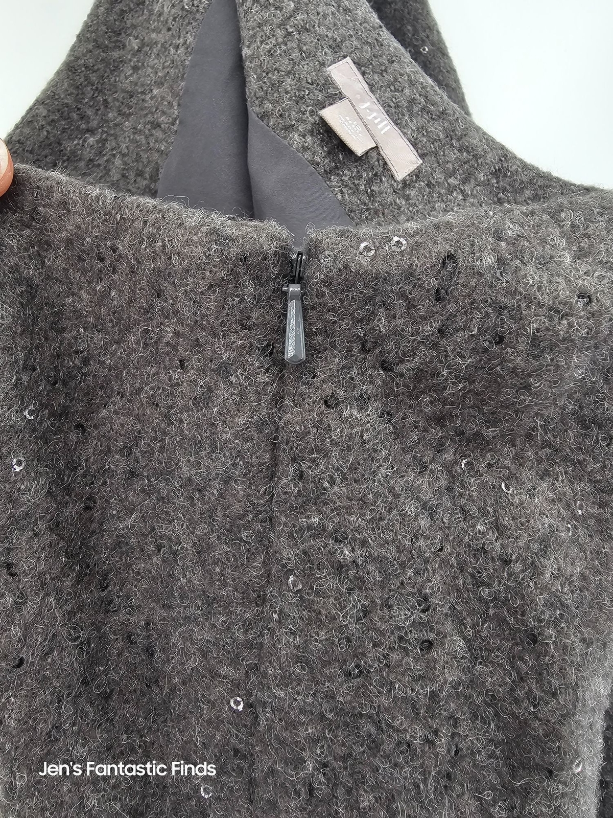 J.Jill Charcoal Sequin Wool Blend Mini Skirt 12 Petite NWOT - View 4