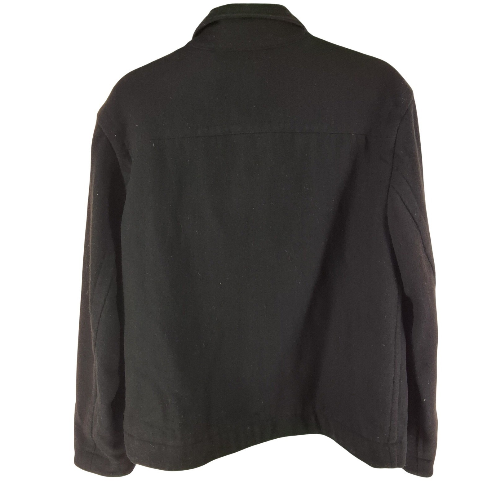 Old Navy Mens Large Black Wool Blend Full Zip Harrington Bomber Jacket