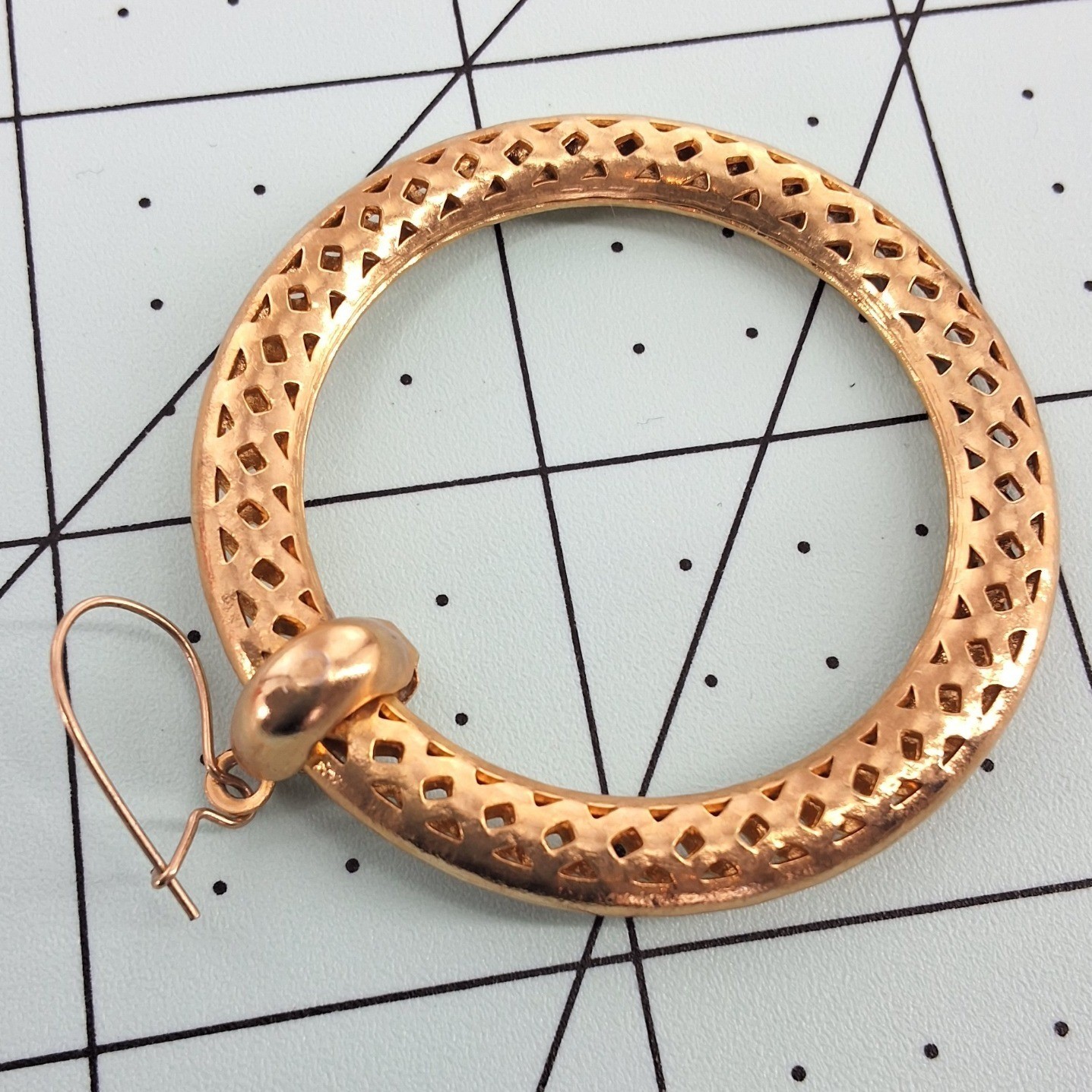 Oversized Gold Tone Woven Braided Chunky Statement Hoop Earrings 2.5" - View 5