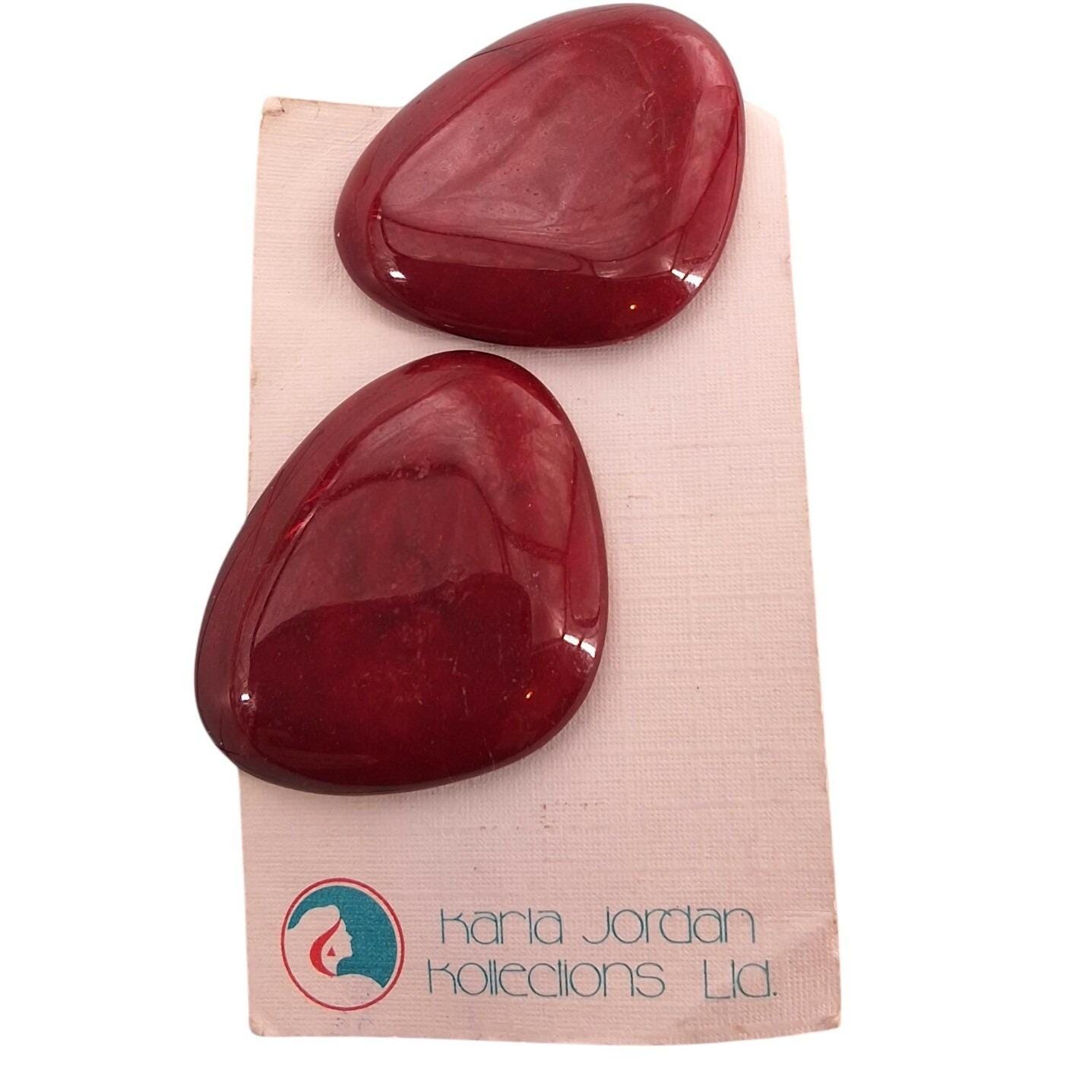 NWT Karla Jordan Vintage 80s Red Statement Post Earrings 1"