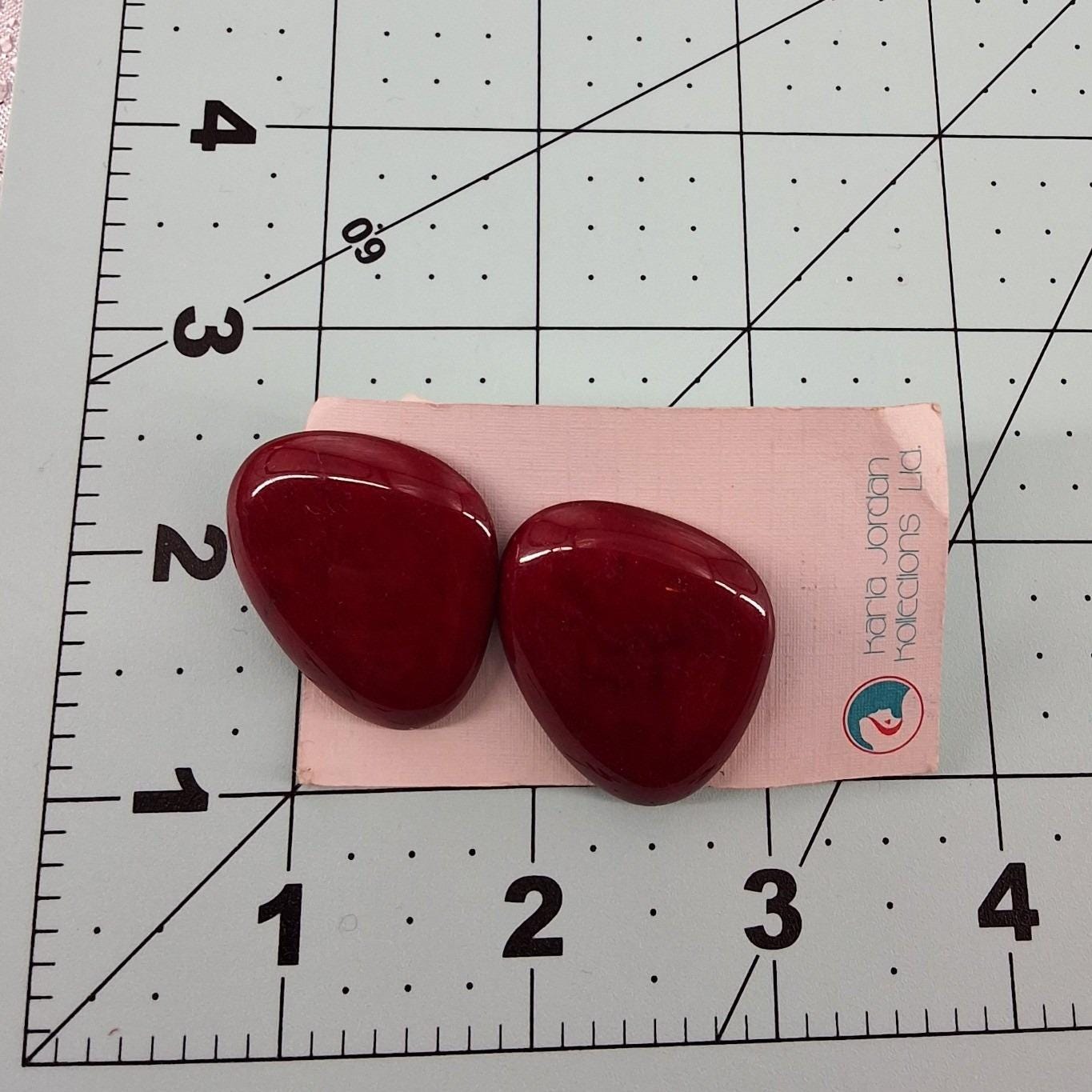 NWT Karla Jordan Vintage 80s Red Statement Post Earrings 1"