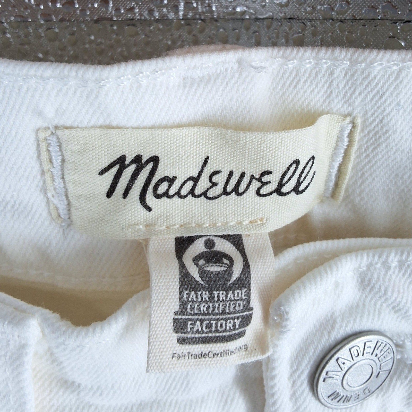 Madewell High Rise Wide Leg Crop Jeans Off White Cream Denim Size 26 - View 3