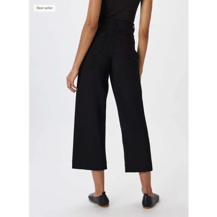 Quince Ultra Stretch Ponte Cropped Wide Leg Pant Black Size 16 - View 5