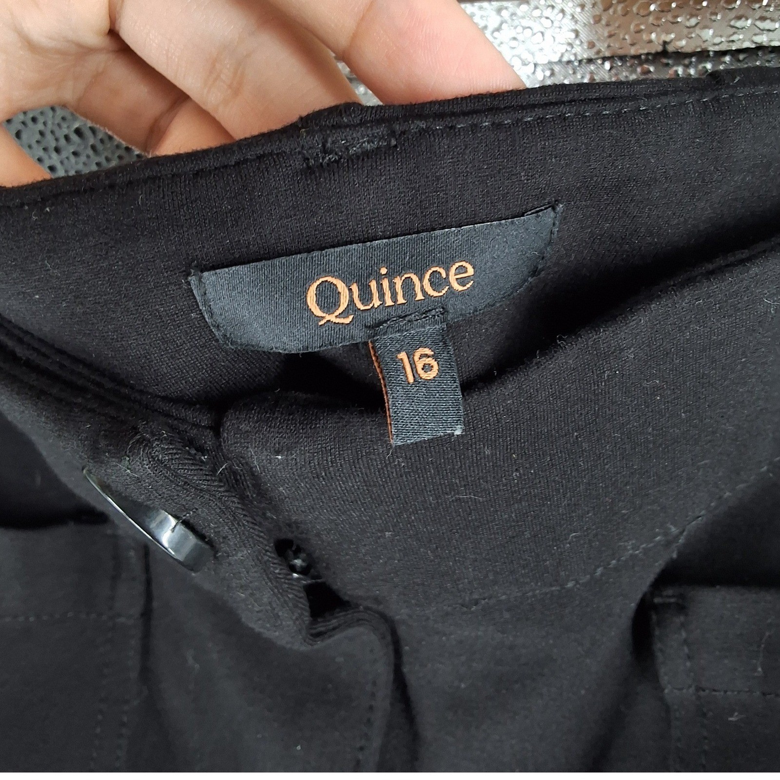 Quince Ultra Stretch Ponte Cropped Wide Leg Pant Black Size 16 - View 11