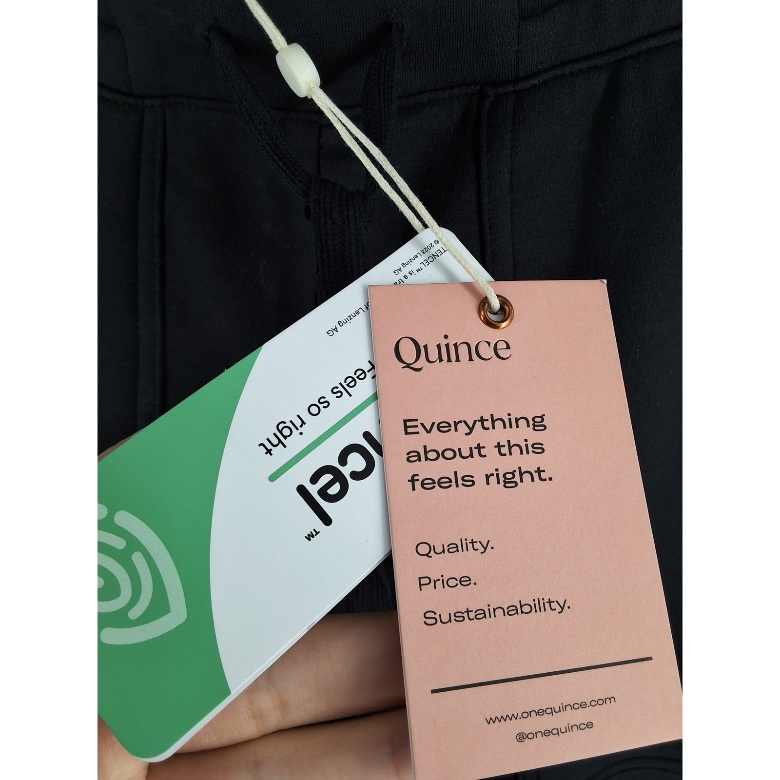 Quince Black SuperSoft Fleece Cropped Wide Leg Pants Small NWT - View 3