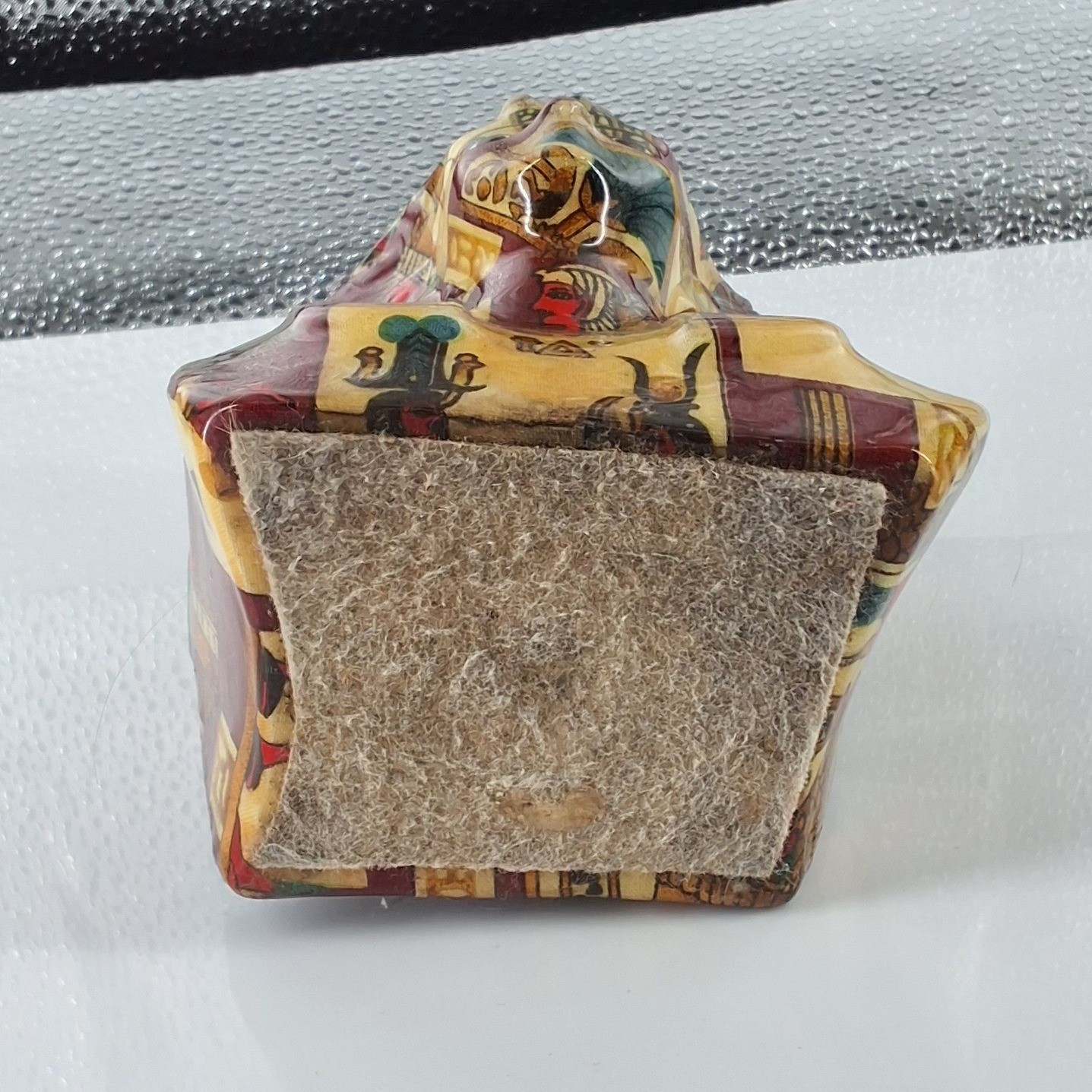 Egyptian Pharaoh King Tut Bust Figurine Hieroglyphic Decoupage Decor 4.5 Inch - View 5