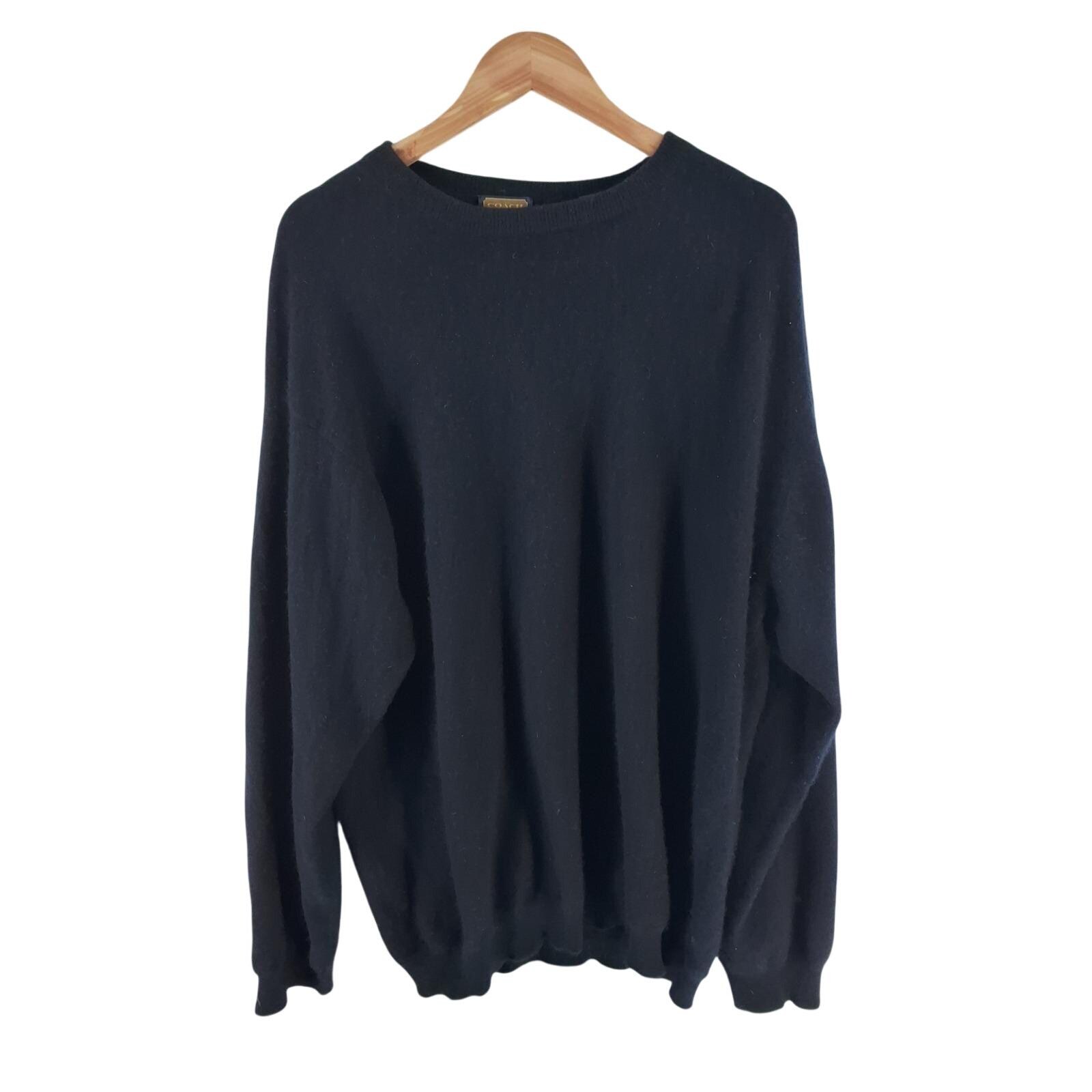 Vintage Coach 100% Cashmere Crewneck Sweater Black Size Large