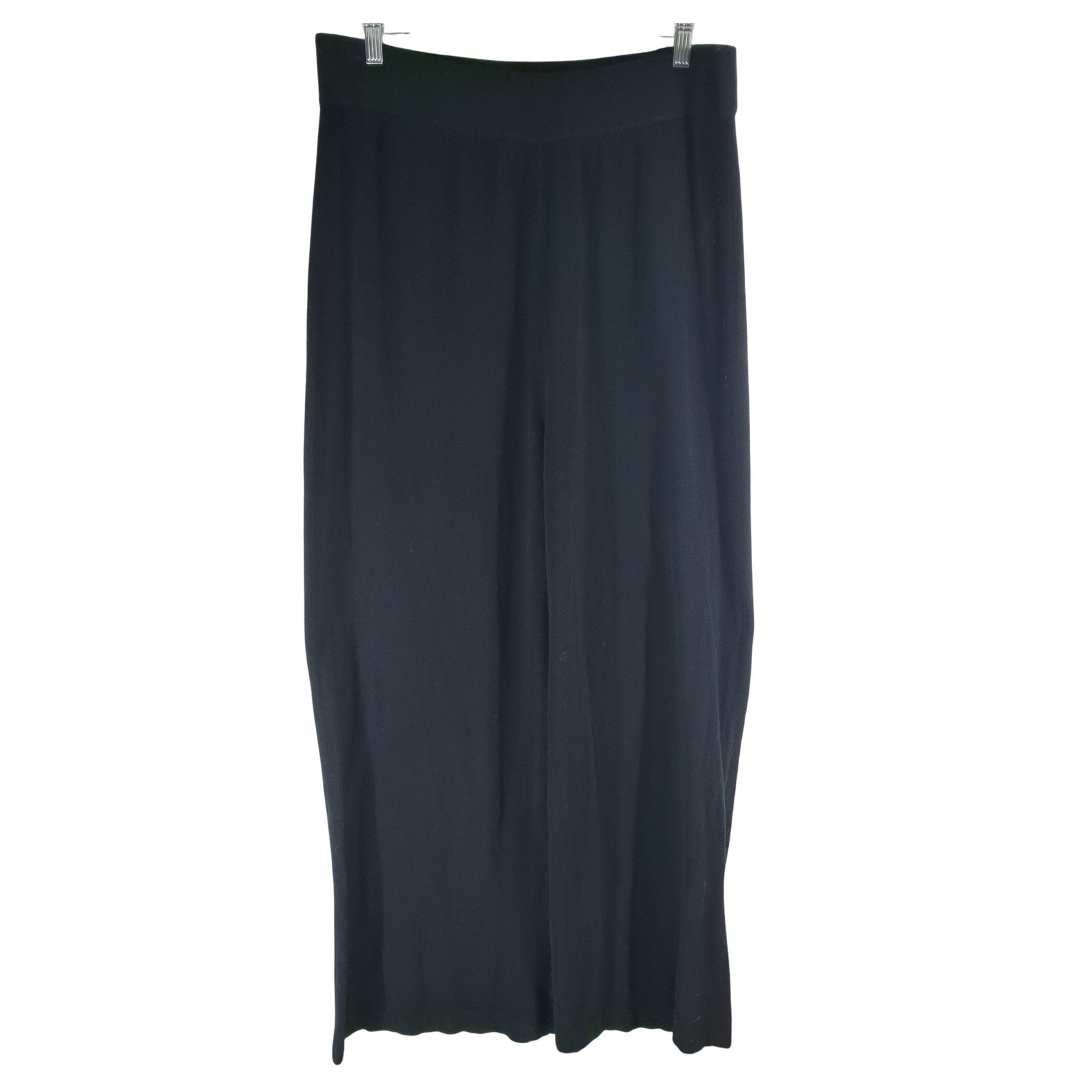 Peruvian Connection Reade Street Pants XL Black Wide Leg 100% Pima Cotton Knit - View 3
