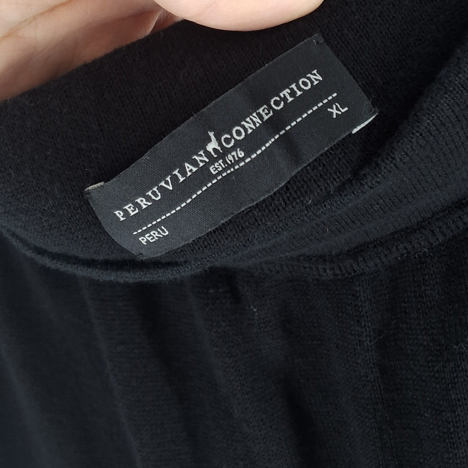 Peruvian Connection Reade Street Pants XL Black Wide Leg 100% Pima Cotton Knit - View 4