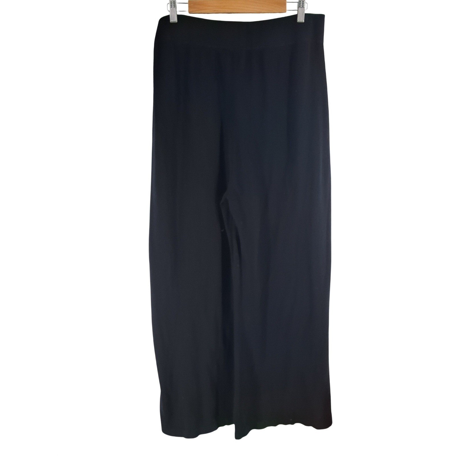 Peruvian Connection Reade Street Pants XL Black Wide Leg 100% Pima Cotton Knit - View 7