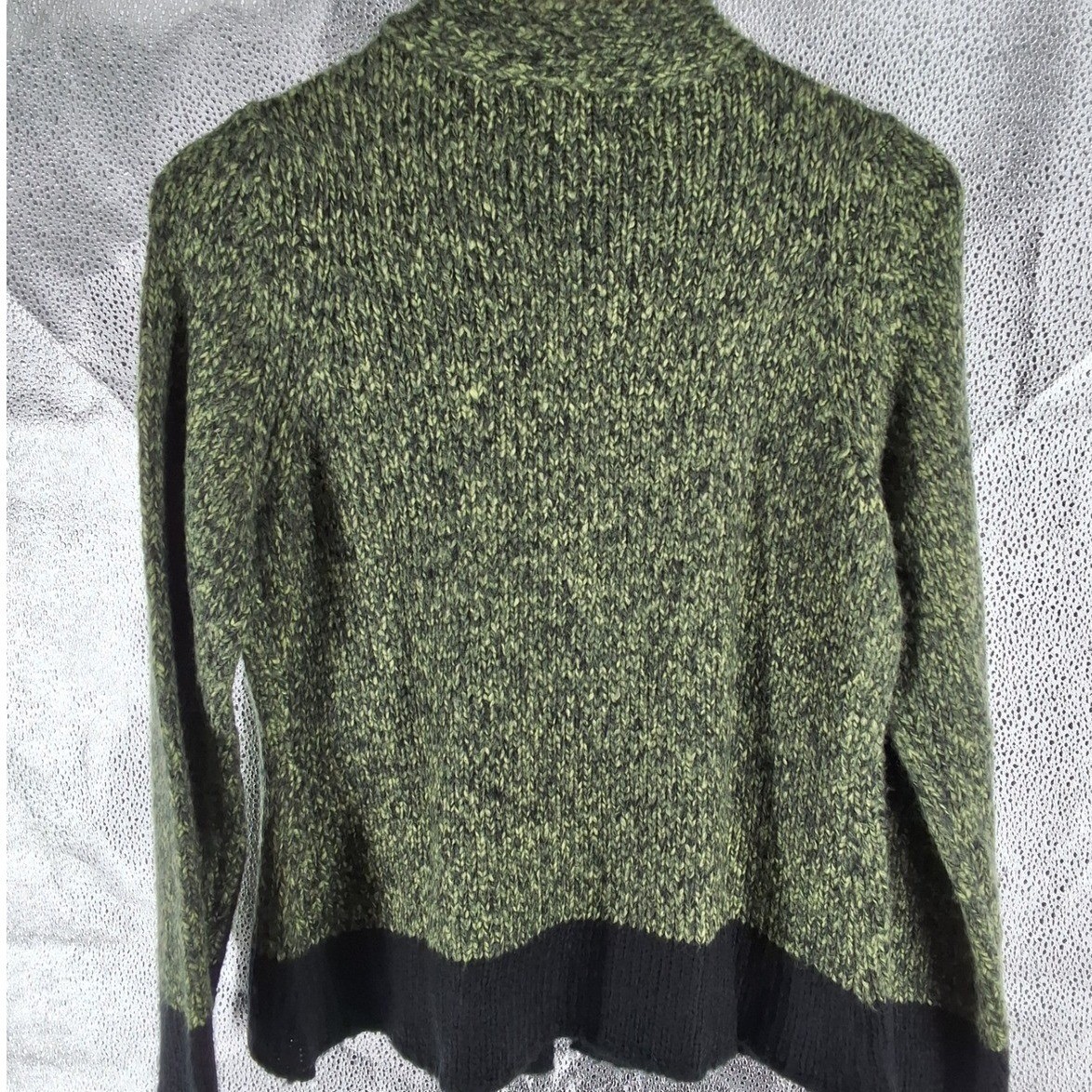 Kintamani Wind River Green Marled Chunky Knit Cardigan Sweater Small Mock Neck - View 4