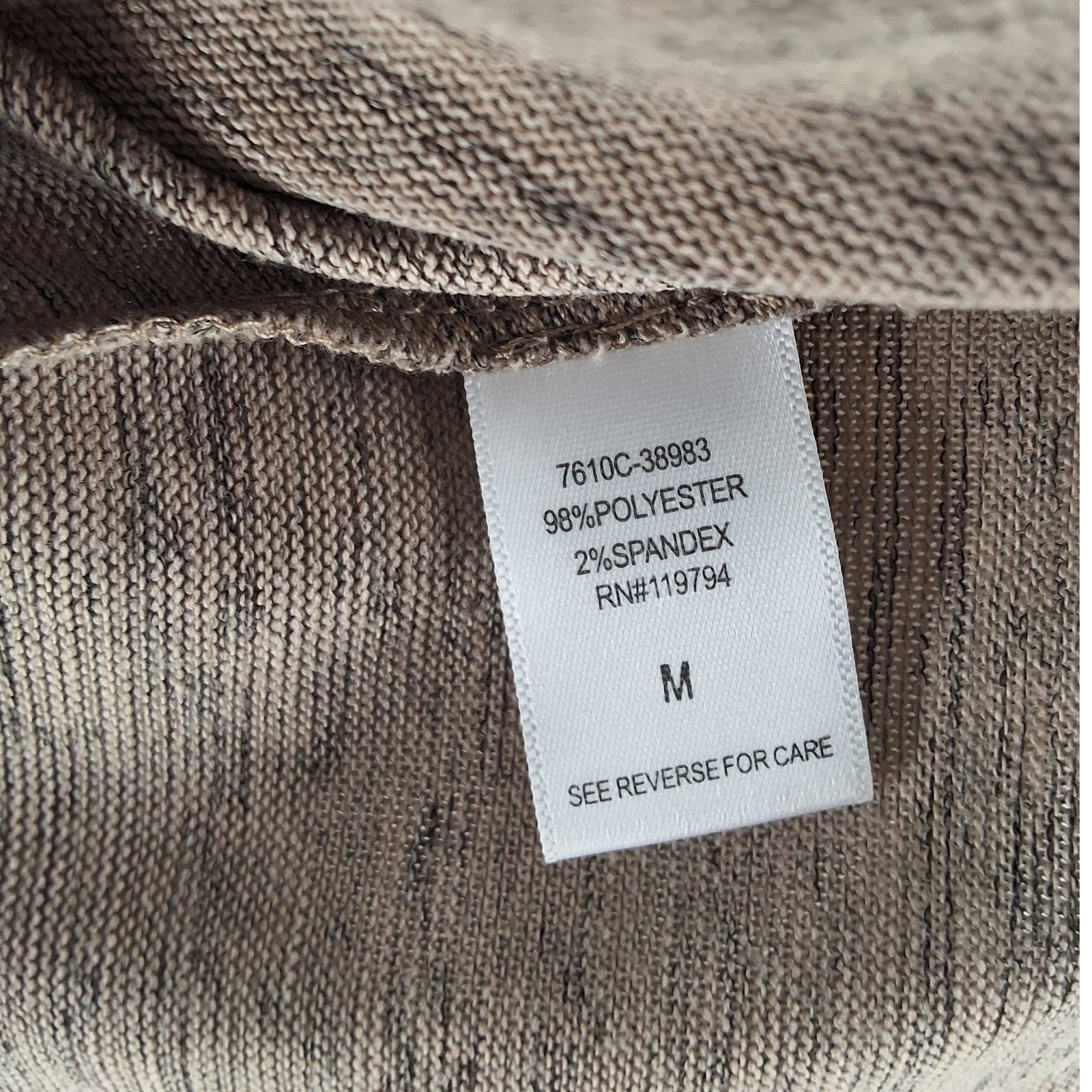 One World Boho Scroll Graphic V-Neck Top Taupe Brown Med 7610C-38983 - View 6