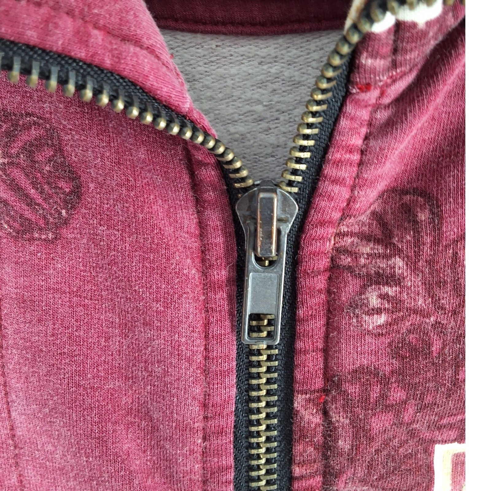 Citron Santa Monica Geisha Art Print Bamboo Zip Up Jacket Burgundy M Art To Wear - View 6