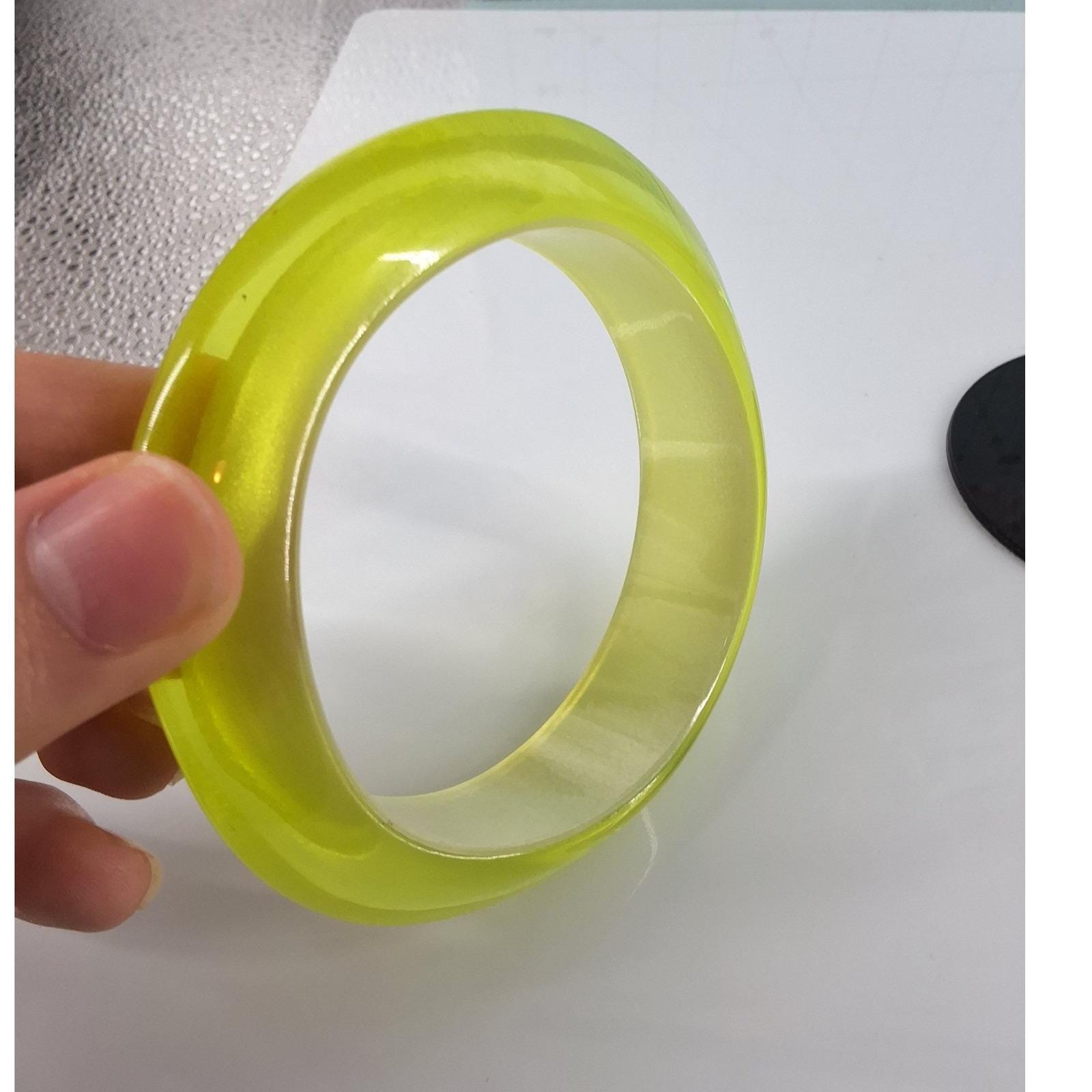 Neon Translucent Resin Bangle Bracelet Chunky Round Statement Jewelry - View 4