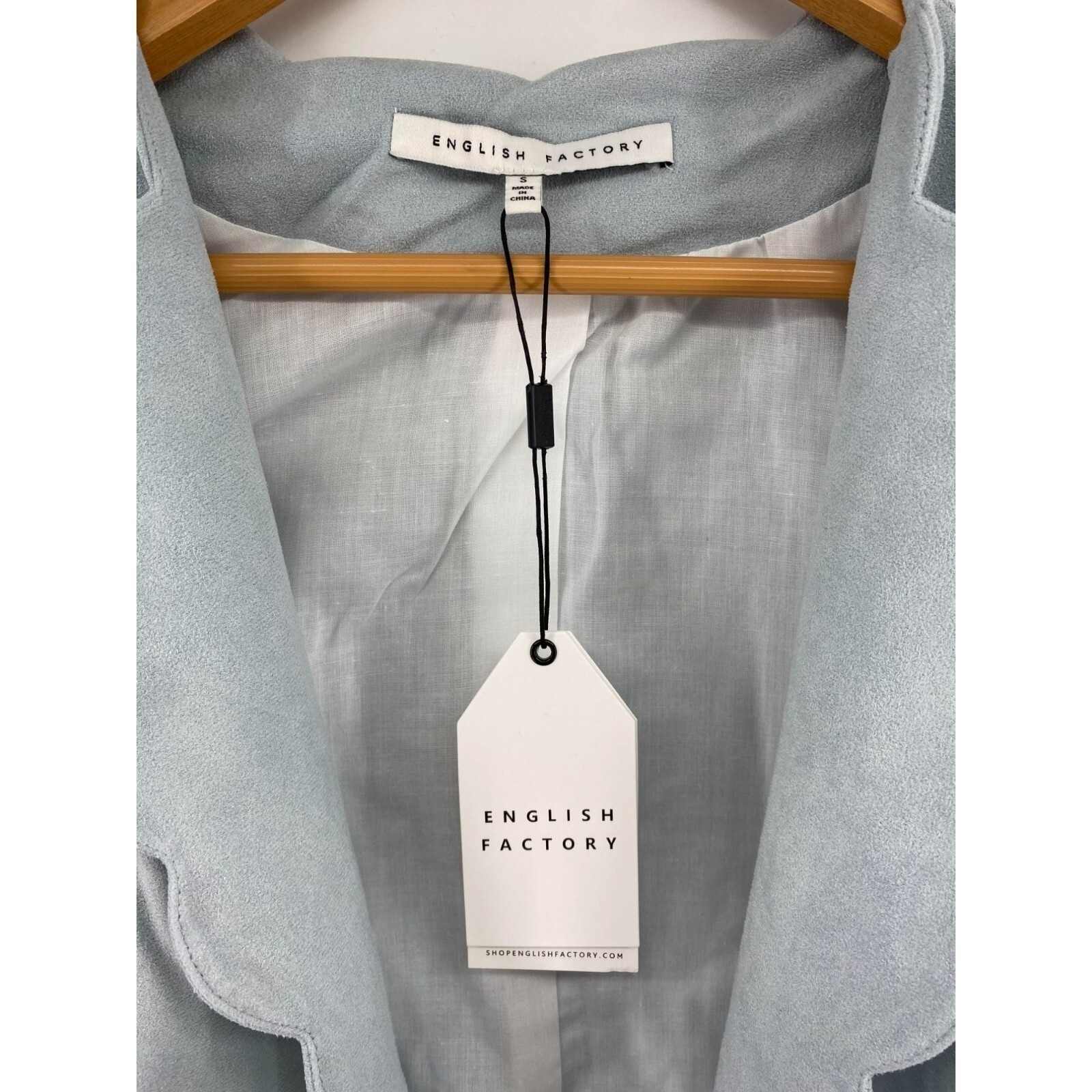 English Factory Light Blue Scallop Edge Tailored Blazer Jacket NWT Size S - View 3