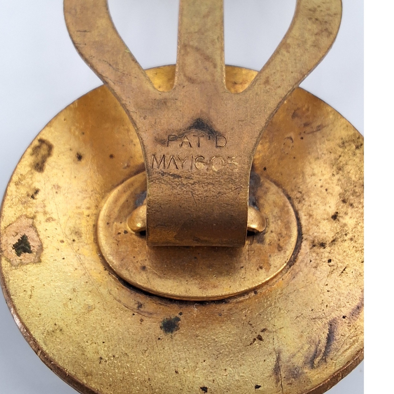 Antique 1905 Patented Satsuma Earthenware Button Brooch Japanese Meiji Sash Pin - View 9